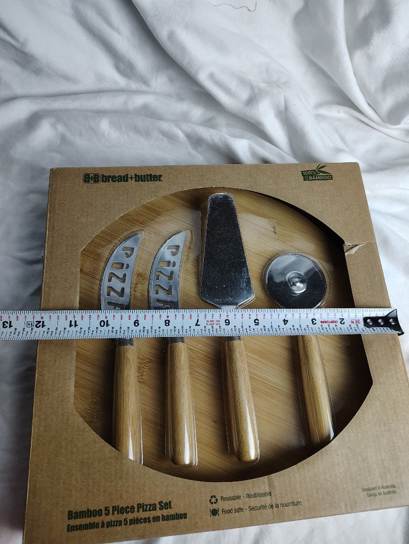 natural Bread + Butter bamboo pizza kit, 12x12