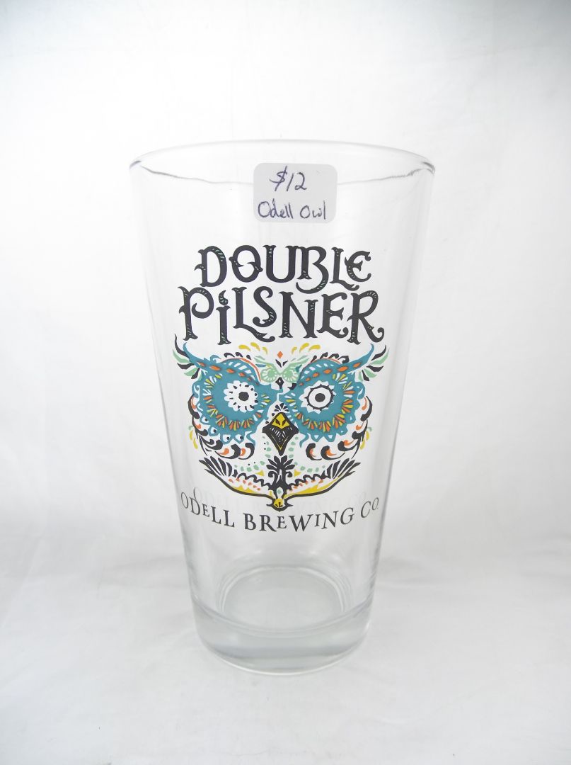 Odell Brewing Owl Beer Pint Glass