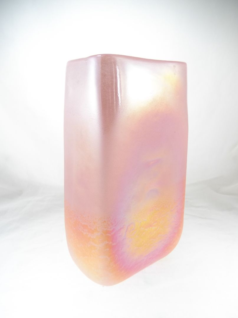 Pink Teleflora Iridescent glass vase