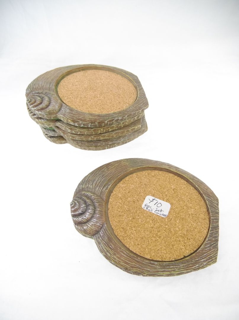 6pc Set Seashell Shell Coaster Set