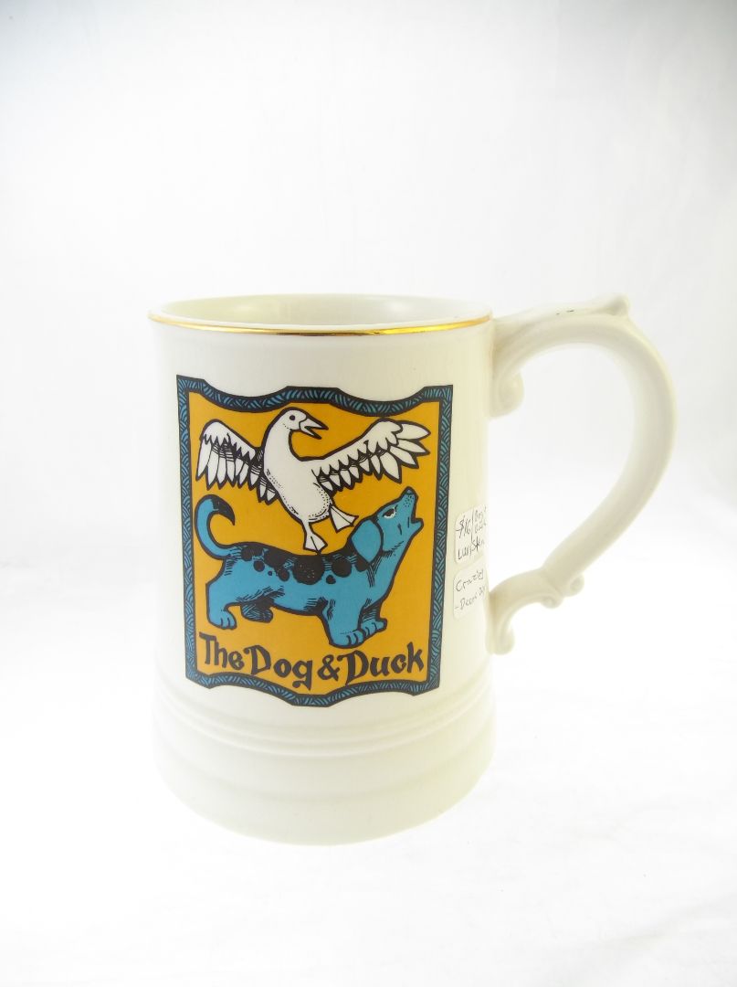 AS IS crazing: vintage dog duck mug