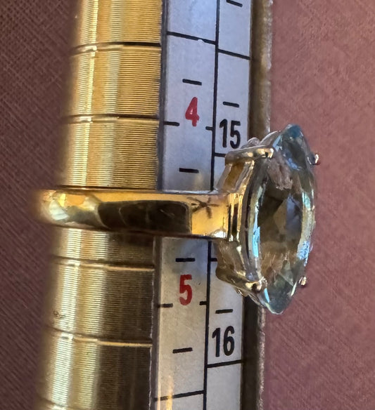Blue topaz marquis cut ring 4 1/2