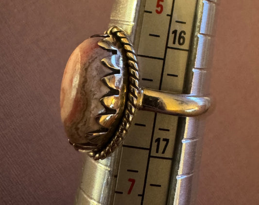 Pink stone ring 6