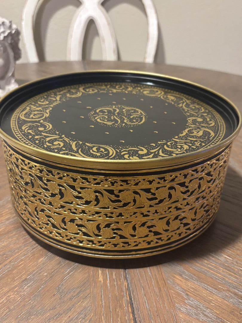 Guidcraft gold embossed tin