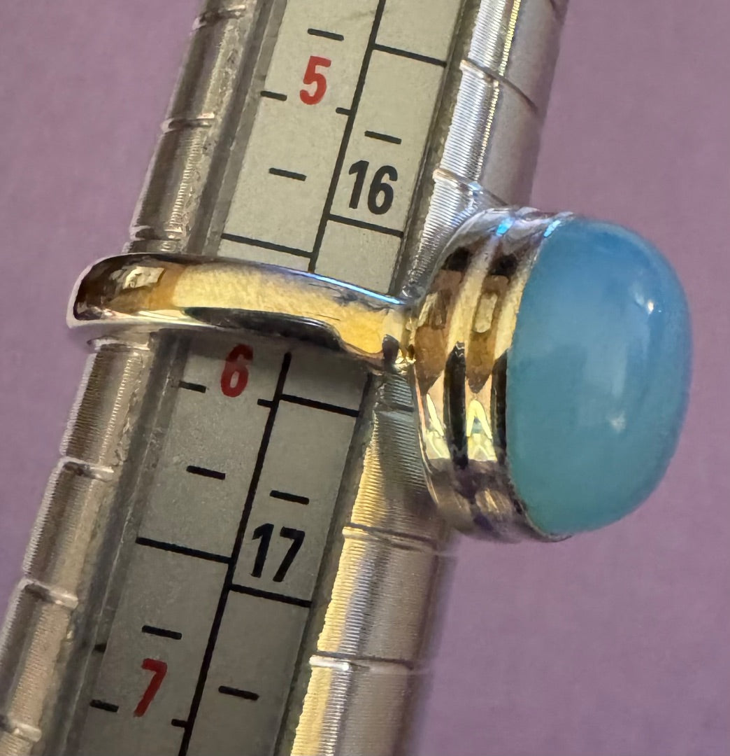 Blue Chalcedony?? ring 5 3/4