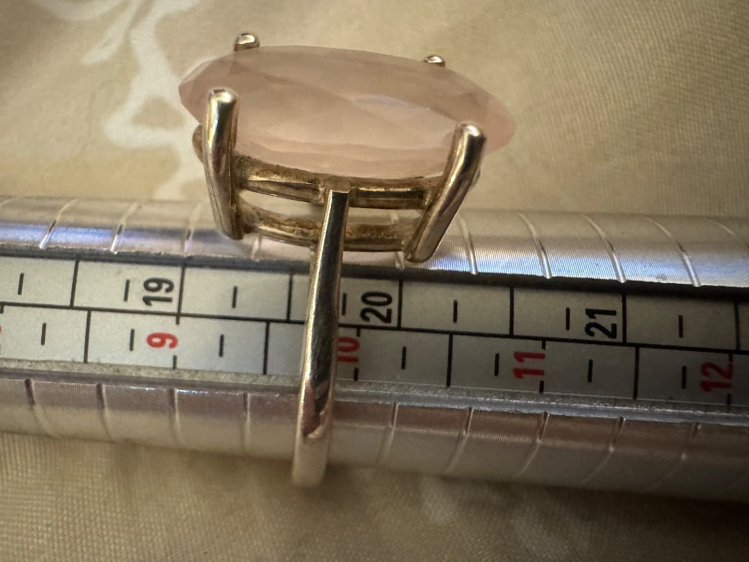 Large pink 925 ring 10