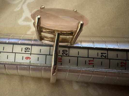 Large pink 925 ring 10