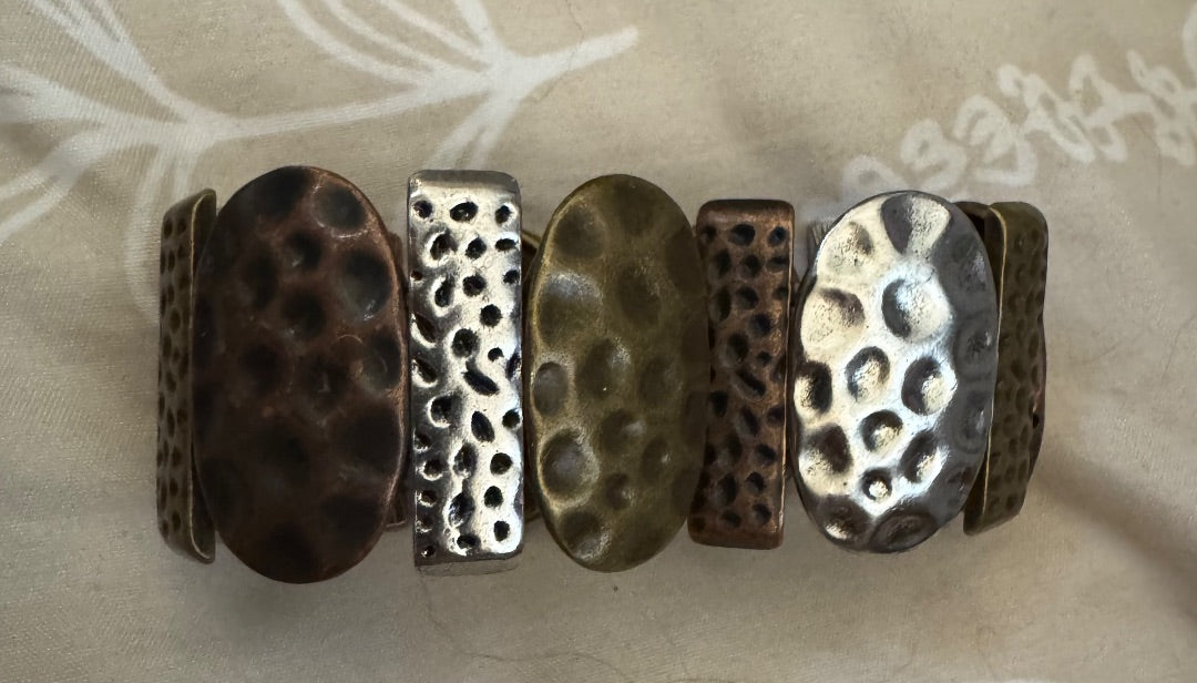 Multi metal color stretchy bracelet