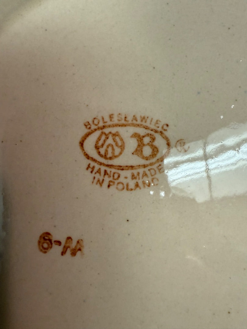 Blu/Crm Boleslawiec Polish Pottery Dish, 7.5"