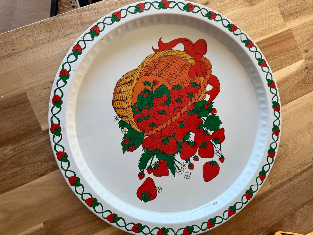 Vintage Metal Strawberry Tray