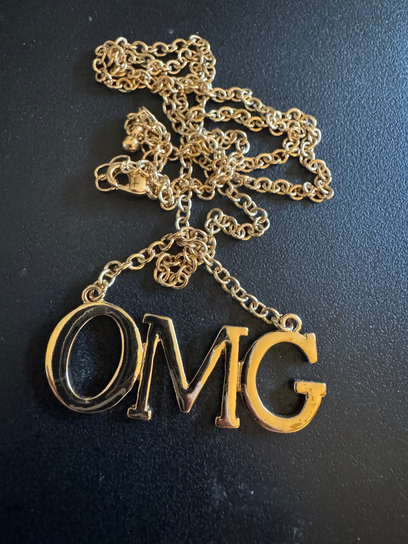 OMG gold tone necklace
