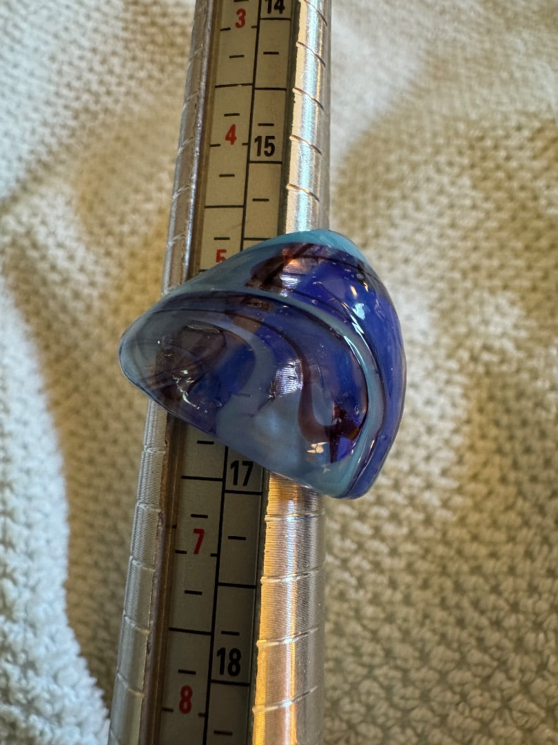 Blue Clear Black Resin? ring 6 1/2