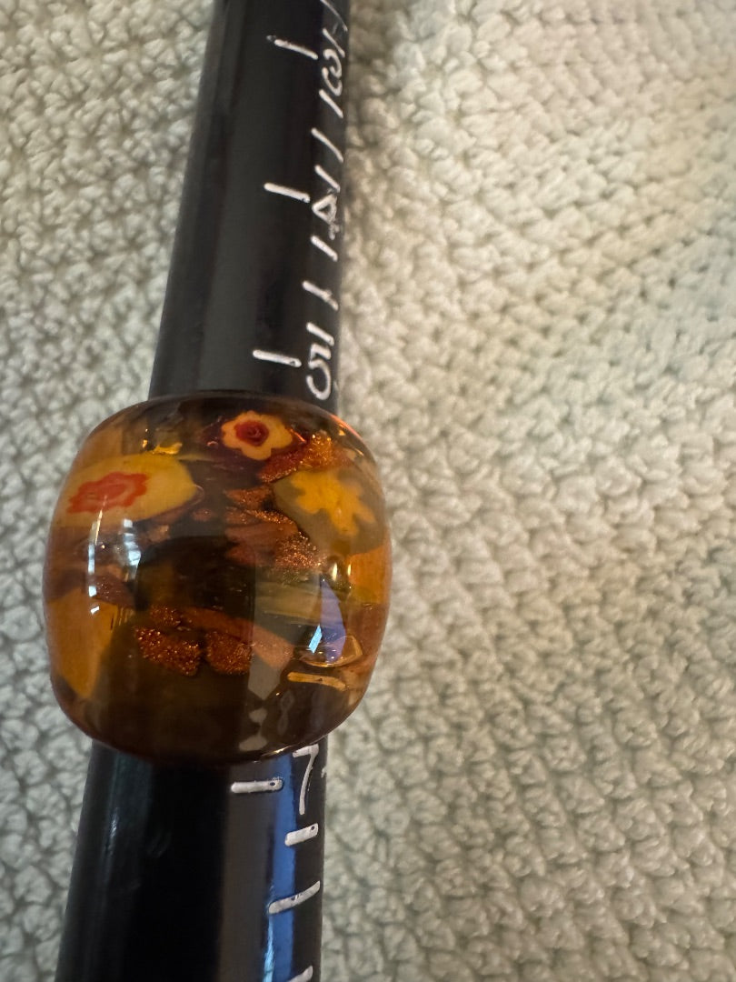 Clear Orange design Resin? ring 6