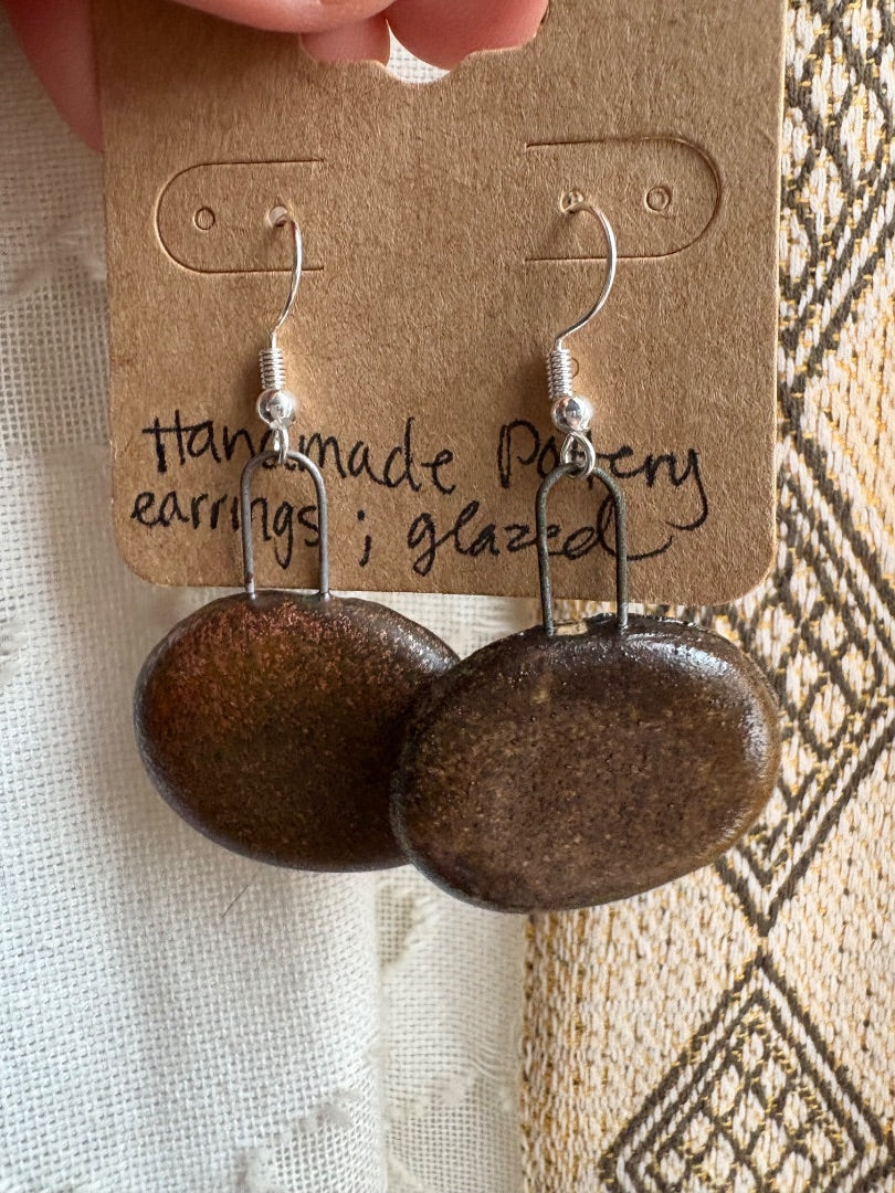 Pottery Clay Glazed Earrings