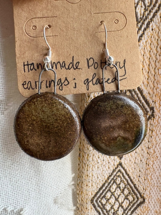 Pottery Clay Glazed Earrings