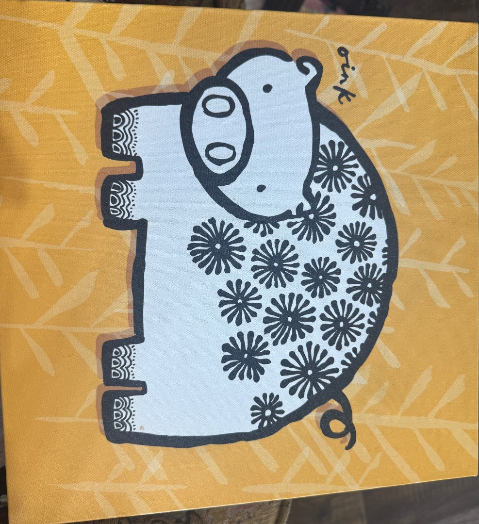 “Oink” Pig Canvas