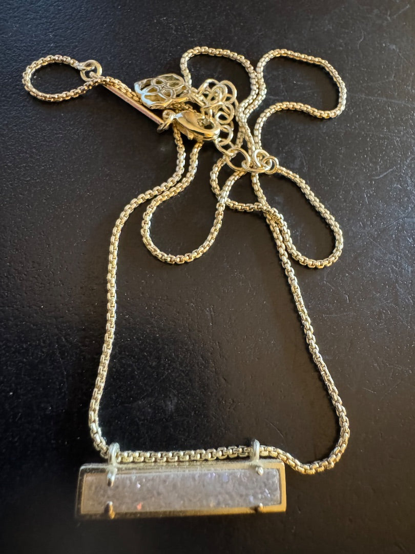 Kendra Scott white druzy necklace