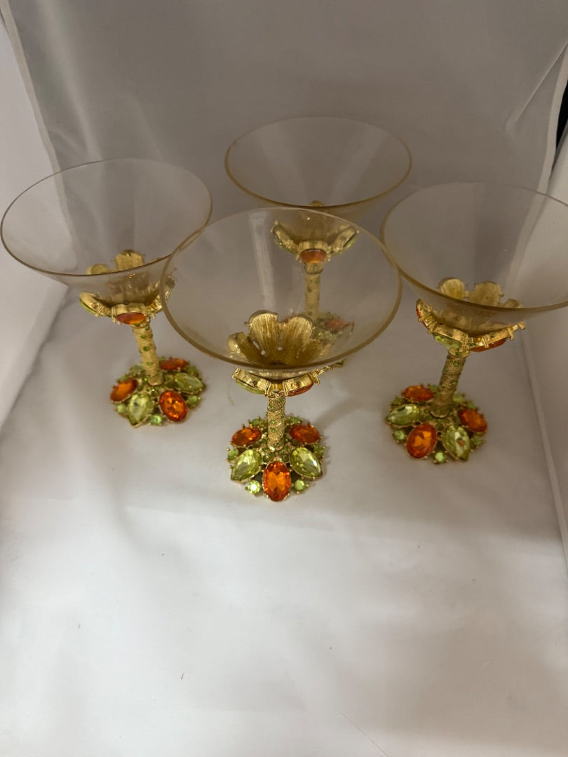 Clear with gemstones  Martini glasses, Large