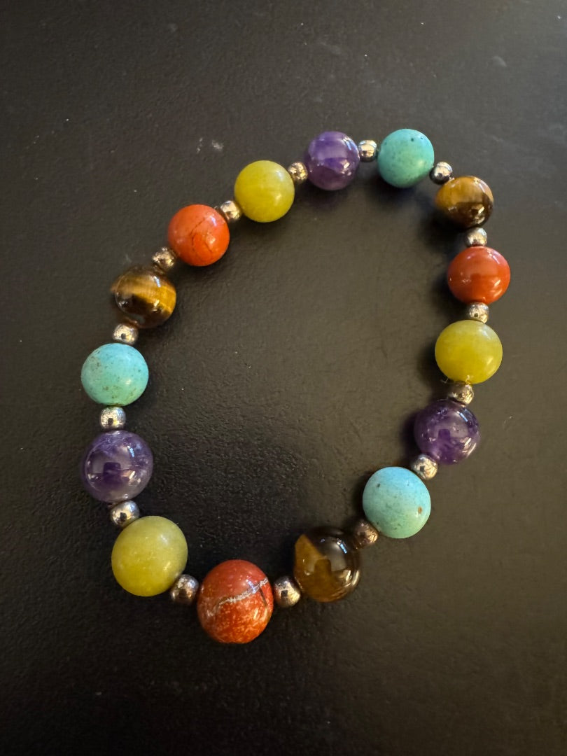 Multi stone stretchy bracelet
