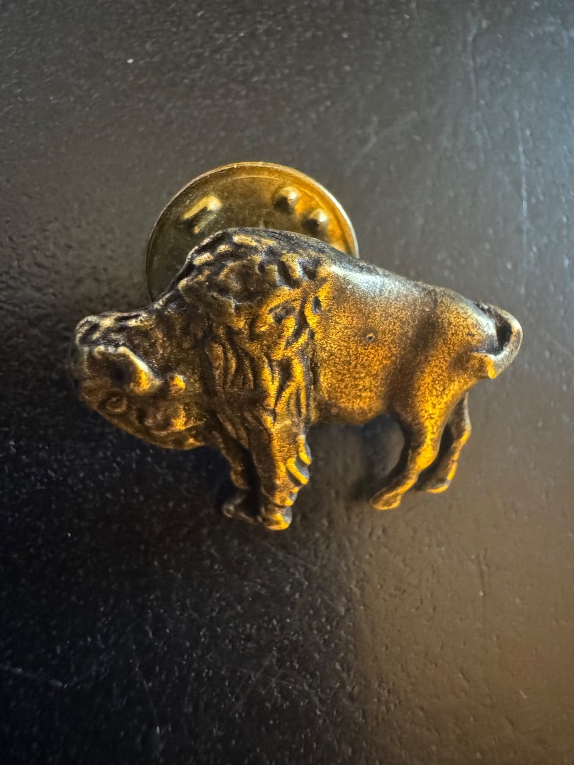 Bronze buffalo pushpin
