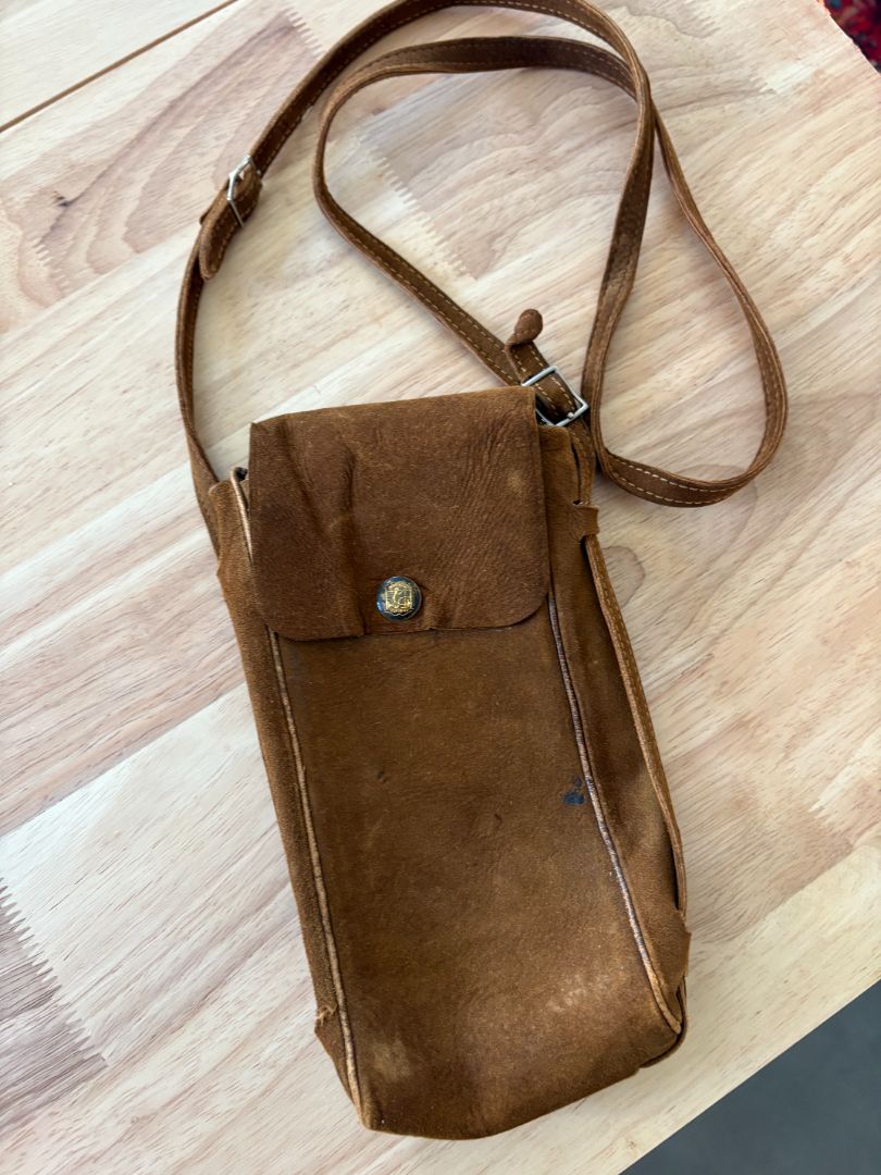 Antique leather camera holder