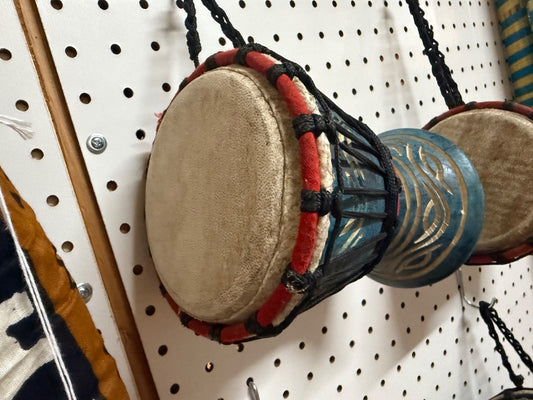 Blue African made Hand Drum, Small