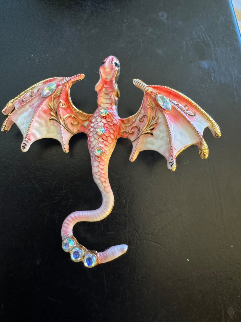 Pink Dragon brooch