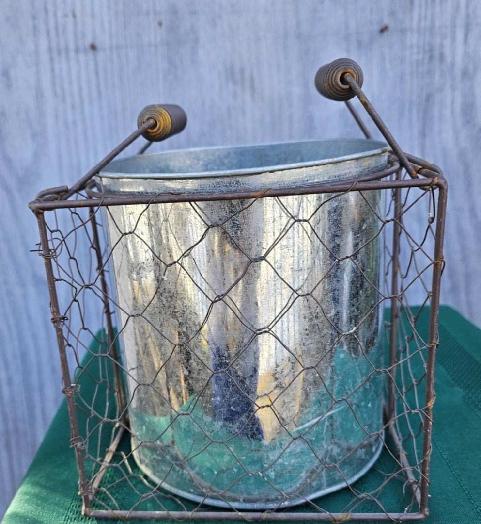 Chicken wire planter basket