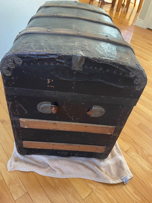 Antique domed steamer trunk