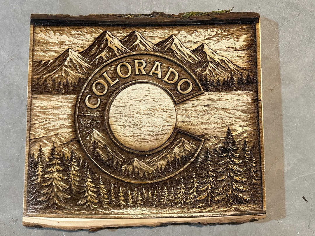 3D engraved Colorado Flag, 8x10
