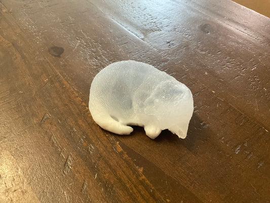 White Handmade Shadow Kitty Sculpture