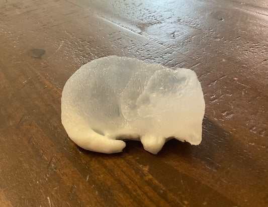 White Handmade Shadow Kitty Sculpture
