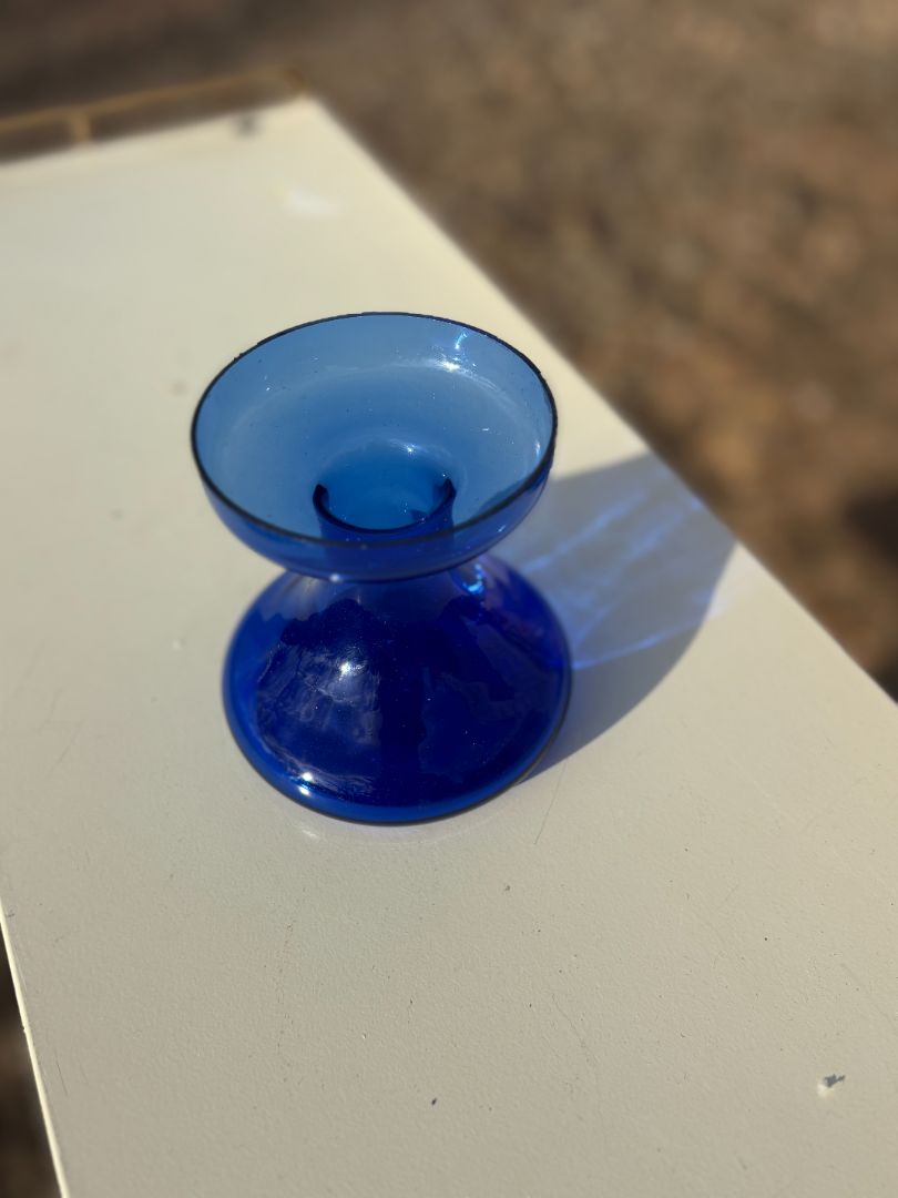 Blue glass vase