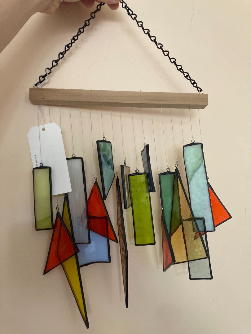 multi stained glass wind chimes