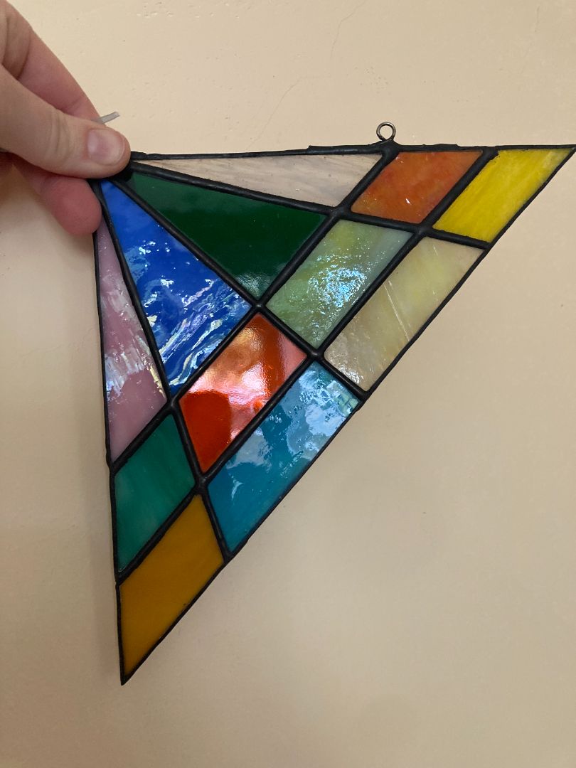 multi Stained Glass Corner Hanging Patchwork Rays