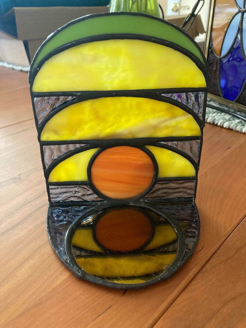 multi Stained Glass Candle/Incense Holder