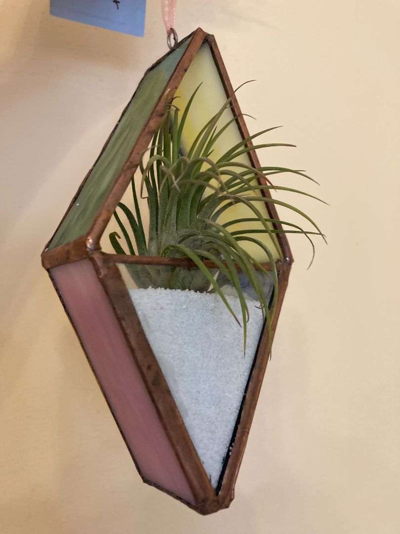multi Stained Glass Diamond Plant Suncatcher