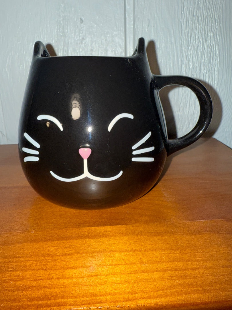 Black World Market Black Cat Coffee Mug, 4 3/4” Tall