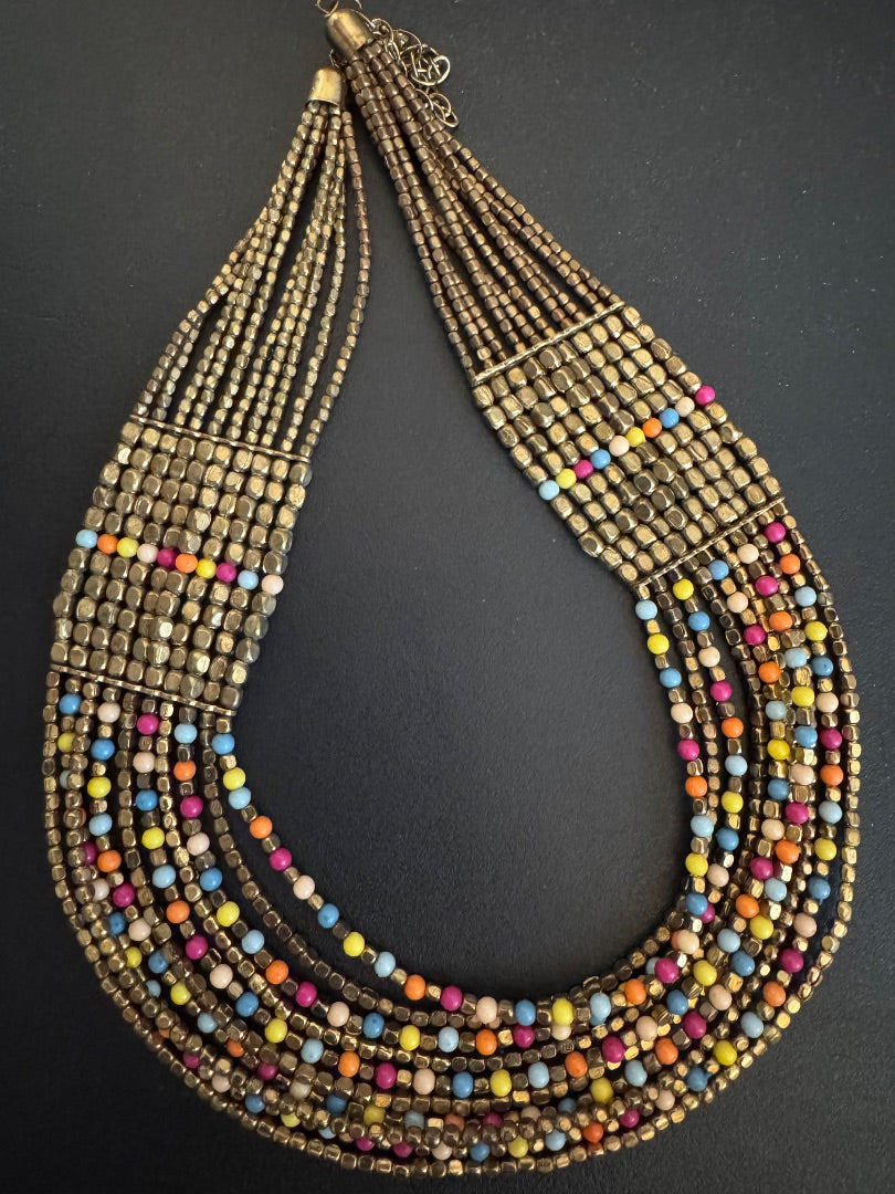 Boho collar choker multi color/strand necklace