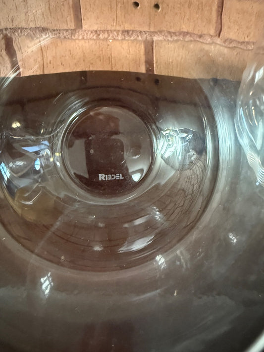 Clear Riedel Pair of Riedel Stemless Wine Glasses, 4.75” tall