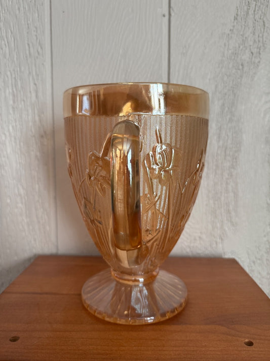 Marigold Jeanette Glass Jeanette Glass Carnival Glass Pitcher, 9” tall