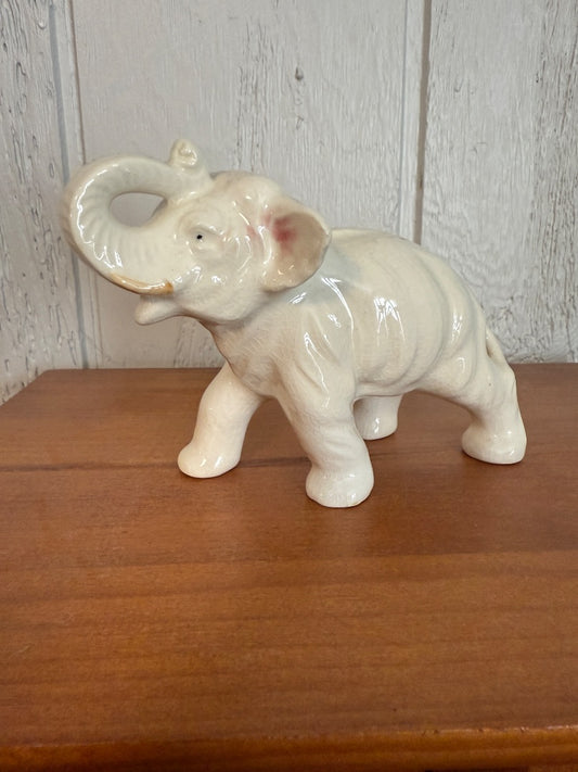 White  Vintage Elephant Made in Japan, 4 1/4” tall, 5 1/2 wide