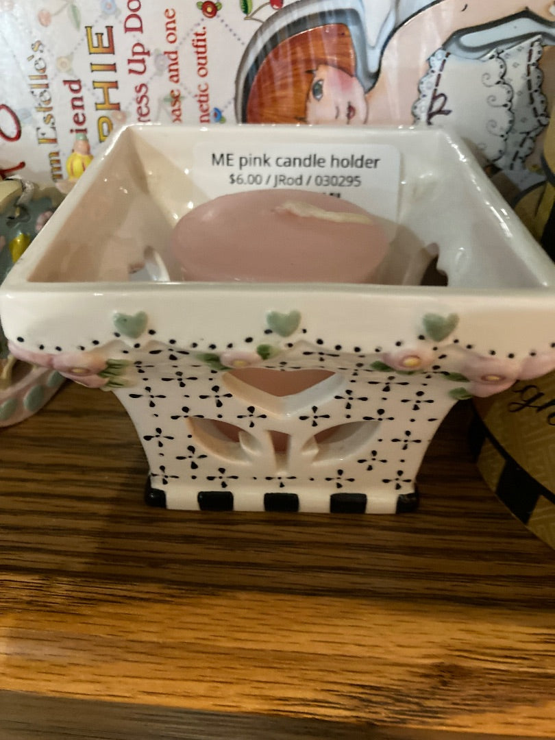 ME pink candle holder