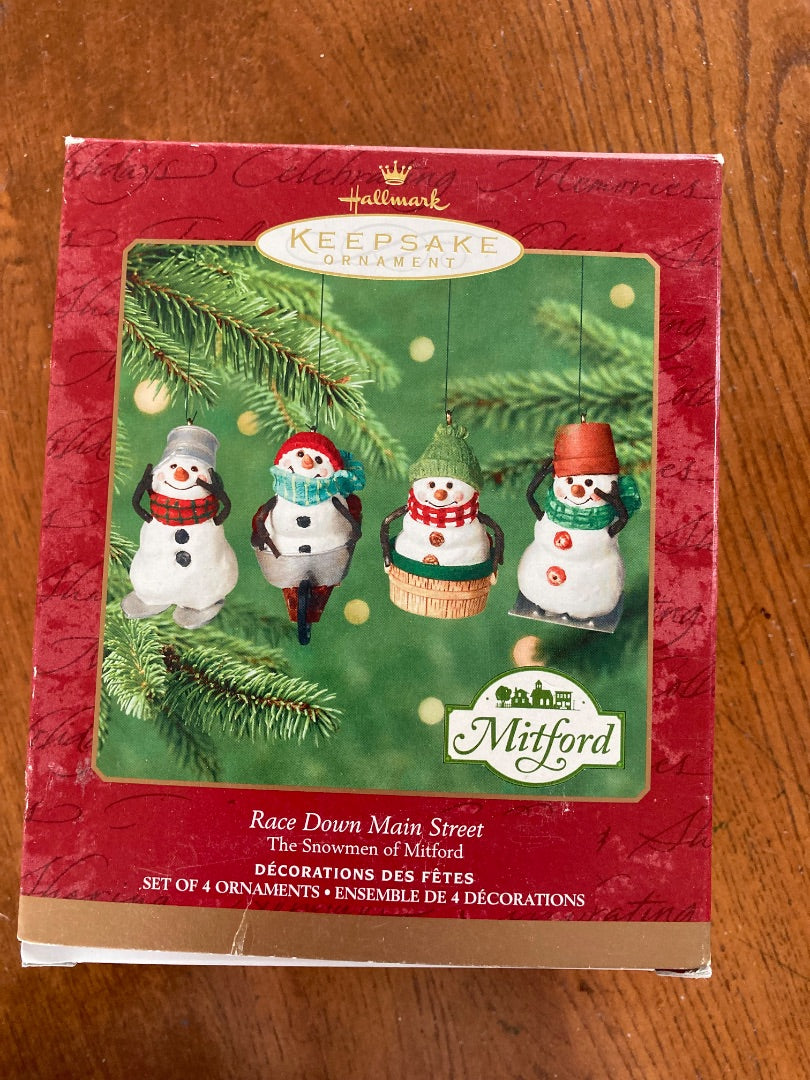 Hallmark 2000 Mitford 4 snowmen