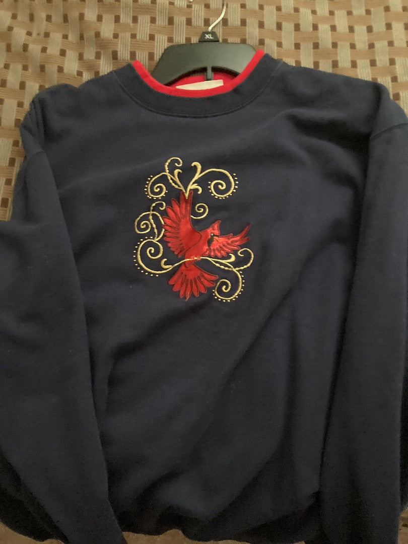 Sweatshirt Blue w Bird Lg