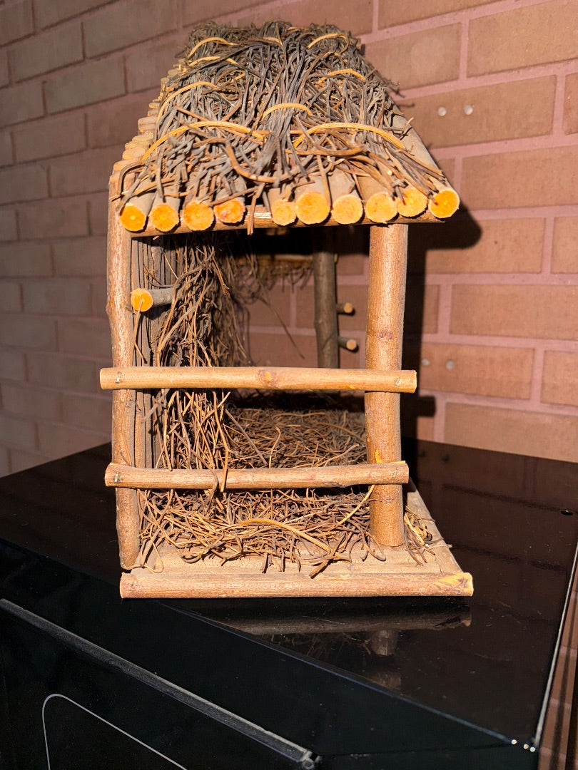 Brown Nativity Manger Stable Only, 15” tall, 17” across