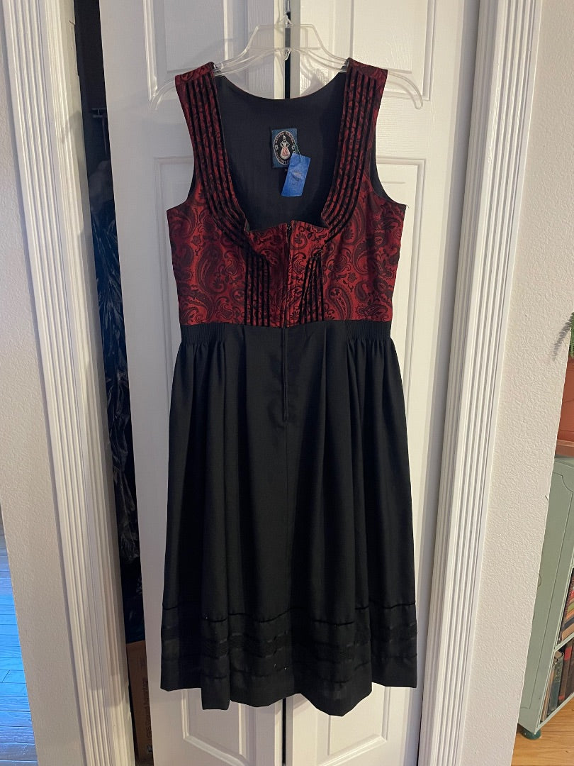 Vintage red and black Austrian dirndl