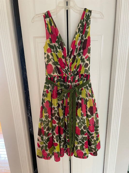 1950s rose print gauzy sundress, S