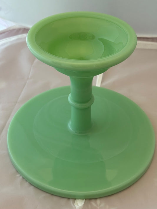 Jadite / Green Mosser Glass Jadite Cake Stand, 7 1/2" x 9"
