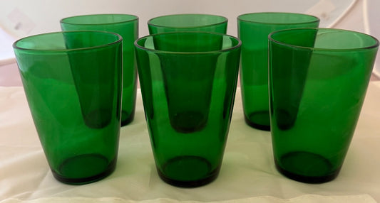 Green Anchor Hocking Forest green 9 oz glasses, 9 oz